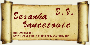 Desanka Vančetović vizit kartica